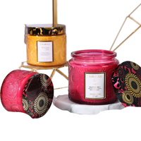 Sciencewax Mini Pots à Bougies en Verre Vides Transparents de 12 oz, Faits Main, Options Personnalisables, avec Couvercles, Recyclables, Motif Gaufré Coloré, Porte-Bougie