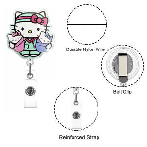 Cadeaux de remise de diplôme, porte-badge en acrylique, porte-carte d'identité pour infirmière, étudiant, avec clips, porte-badge Bratzs, accessoires pour infirmières - Product Image 6