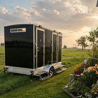 Remolque de Baño Portátil de 3 Cabinas Estilo Canadiense con Aire Acondicionado, Remolque de Baño de Lujo Moderno de Fibra de Vidrio en Venta