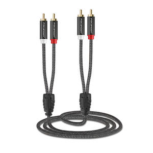 Cable de audio trenzado Focanden 2 a 2 RCA con revestimiento de nailon, macho a macho, para conexión de audio y video - Product Image 3