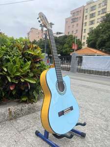 Produits les plus vendus en gros, <span class=keywords><strong>guitare</strong></span> <span class=keywords><strong>classique</strong></span> à corps fin <span class=keywords><strong>de</strong></span> 39 pouces, table en épicéa, fond en tilleul, micro 7545 installé. - Product Image 3