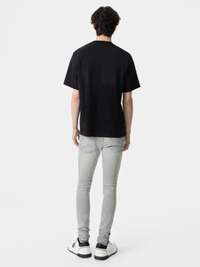 Jeans ajustados de <span class=keywords><strong>hombre</strong></span> 2026 azul claro, estilo motero, con lavado pesado y rotos, pantalones vaqueros retro de streetwear - Product Image 5