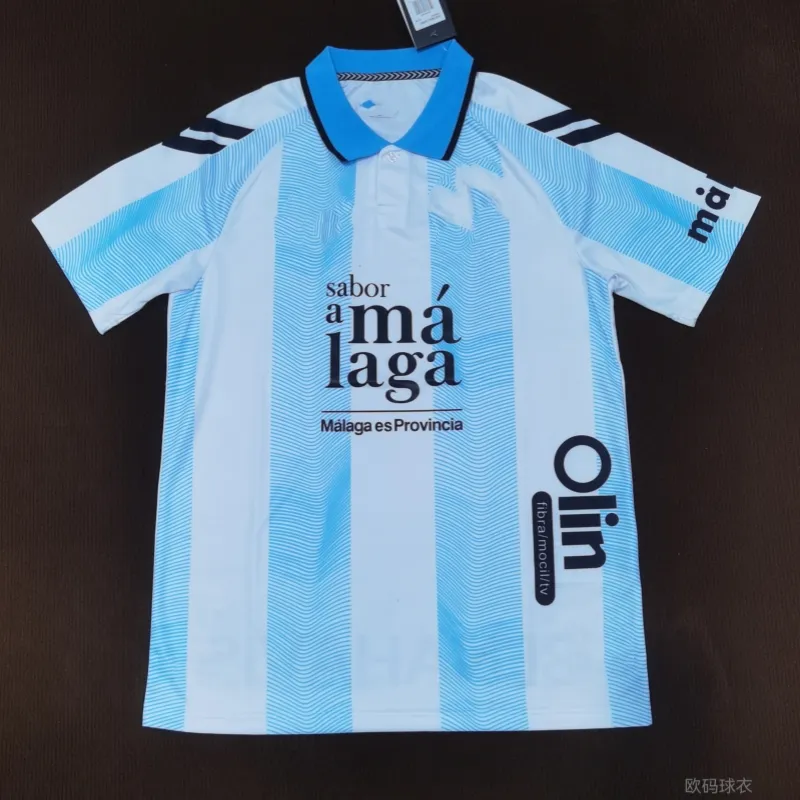 24 equipo de fútbol visitante camiseta de fútbol Maillot de Málaga camiseta de club de fútbol versión de fanático camiseta de fútbol