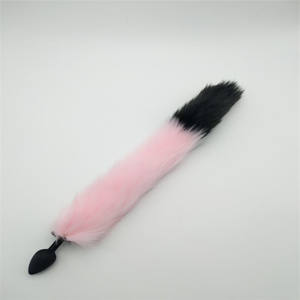Foxtail-tapones anales <span class=keywords><strong>de</strong></span> silicona, color rosa, con <span class=keywords><strong>cola</strong></span> negra, 3 tamaños - Product Image 3