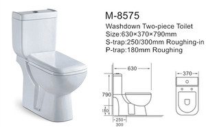 ชุดสุขภัณฑ์ห้องน้ำแบบสองชิ้นทรงสี่เหลี่ยมพร้อมอ่างล้างหน้าจากจีน - Product Image 3