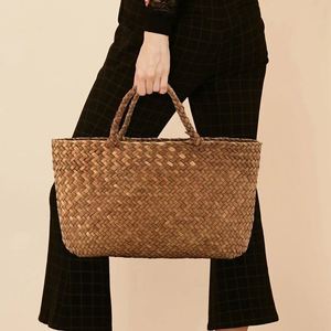 Bolsos de Coco con Asa Larga, Bolsos de Paja Trenzada con Diseño de Chevrons, Bolsos de Mano Tejidos de Plástico Mexicano - Product Image 6