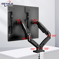 Support de bureau en métal pour ordinateur portable et double moniteur avec support pour ordinateur