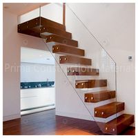 Escalier flottant simple Prima Nordic en acier inoxydable durable, assemblé sans soudure, pour la rénovation de villas et d'appartements urbains