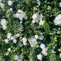 Enrouleur artificiel 8x8 5d vert drapé soie fleur mur hortensia toile de fond fond pour la décoration de mariage