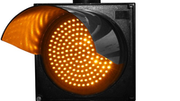 Panneau de signalisation de décélération routière, jaune clignotant, lumière rouge de ralentissement, 300 mm, 100 LED, 290x290 mm, panneau solaire, autonomie de 10 jours, pour zones à fort trafic