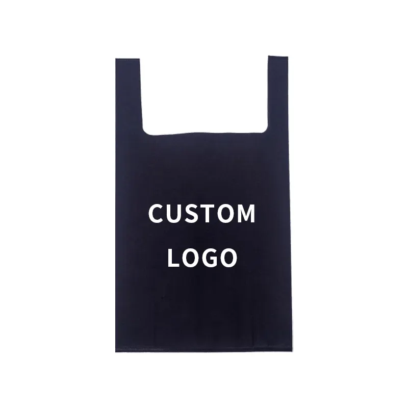 Tùy chỉnh vest siêu thị mua sắm takeout túi thuận tiện túi nhựa với logo in ấn không dệt thể loại