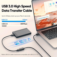 Câble d'extension USB 3.0 mâle vers femelle 1m, 5 Gbps haute vitesse, câble blindé anti-interférence, DYD-17 pour PC, ordinateur portable, appareil photo