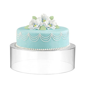 Présentoir à gâteau en acrylique transparent rond personnalisé du fabricant pour anniversaire - Product Image 1