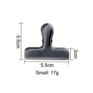 Lot de 4 pinces à papier en acier inoxydable noir pour aliments, pour le bureau et la maison, pinces à sacs de chips incluses - Product Image 4