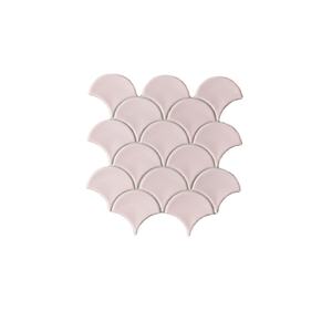 Azulejo de Cerámica de Lujo Coral Bay, Color <span class=keywords><strong>Rosa</strong></span> Brillante, Diseño de Escamas de Pescado, para Pared de Baño - Product Image 1
