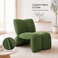 Fauteuil lounge moderne en velours, forme unique, fauteuil d'appoint, canapé simple pour salon, fauteuil de détente pour la décoration intérieure
