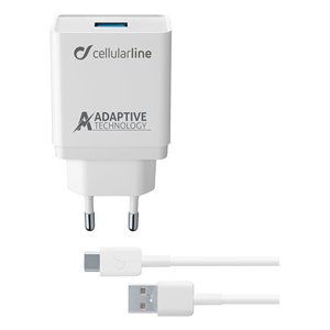Caricabatterie <b>USB</b> <b>Type</b>-<b>C</b>, <b>USB</b> <b>Type</b>-A <b>ADAPTIVE</b> FAST CHARGER KIT 15W White ACHSMKIT15WTYCW - Product Image 1