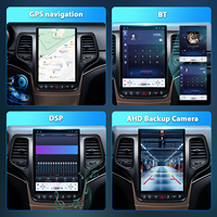 Écran radio de style Tesla de 12,1 pouces, accessoires Snapdragon 665 pour Jeep Grand Cherokee 2014-2021, CarPlay sans fil, QLED, DSP, GPS
