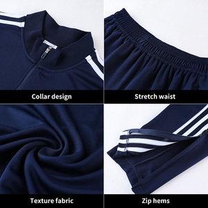 Tuta da Uomo 100% Poliestere Slim Fit con Zip 1/4, <span class=keywords><strong>Maglia</strong></span> a Maniche Lunghe e Pantaloni Sportivi, Completo Fitness Due Pezzi - Product Image 6