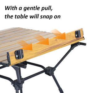 Outdoor <b>Portable</b> Compact Egg Roll Aluminum Alloy Roll-Up Folding Ultralight Camping <b>Table</b> With Storage Bag - Product Image 5