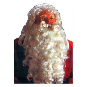 Costume <span class=keywords><strong>de</strong></span> fête du père Noël <span class=keywords><strong>de</strong></span> couleur blanche argentée bon marché HPC-1077 à perruque et <span class=keywords><strong>barbe</strong></span> du père Noël - Product Image 1