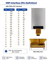 Modul Layar LCD TFT IPS 2,83 Inci Resolusi 480x640 Antarmuka MIPI Layar Warna Resolusi Tinggi untuk Sistem Tertanam