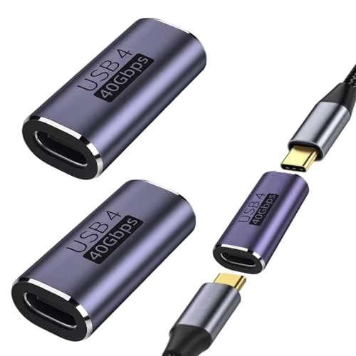 USB C Female Female Adapter USB C Coupler Aluminum Alloy 40Gbps Data Transfer 8K 60Hz Video Display 240W Power Delivery Laptop