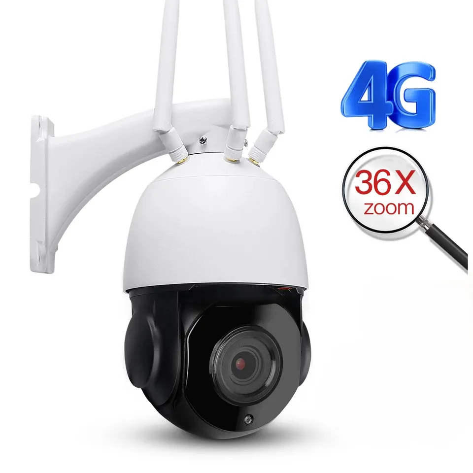 Ngoài trời 4G Sim Thẻ ip wifi không dây thông minh Máy ảnh 5MP PTZ 30x zoom quang CCTV giám sát IR 60m tốc độ cao Dome Camera