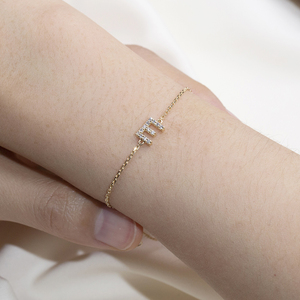 Bracelet en or 14 carats MSR-673 avec diamant de laboratoire taille ronde lettre M, idéal pour le quotidien - Product Image 3