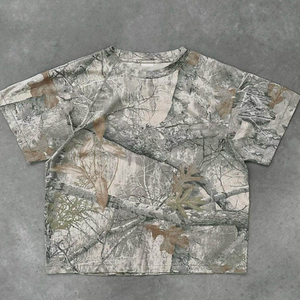 Camiseta de Camuflaje RealTree Personalizada de Alta Calidad, Impresión Digital, Manga Corta, Algodón Suave, Corte Holgado, Estilo Urbano - Product Image 2