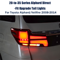 Pour Toyota Alphard Vellfire 2008-2014 Série 20 à 35, Ensemble de feux arrière à LED, montage direct, kit de mise à niveau des feux arrière