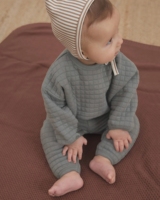 Automne chaud Casual oversize poche Tops enfants neutre bébé ensemble pantalon gaufré matelassé