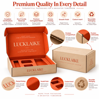 Boîtes d'expédition personnalisées haut de gamme en carton ondulé kraft, intérieur orange imprimé, pour les marques de beauté, de soins de la peau et de style de vie