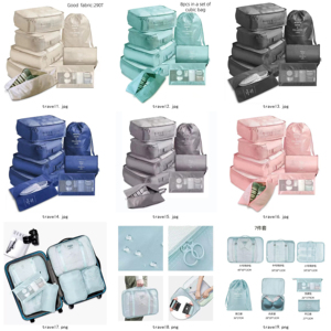 Set di Organizzatori per Valigie da Viaggio Sportivi in Poliestere Durevole con Cerniera Geometrica, Manico Morbido/Tracolla Personalizzabile, Leggeri e alla Moda - Product Image 6