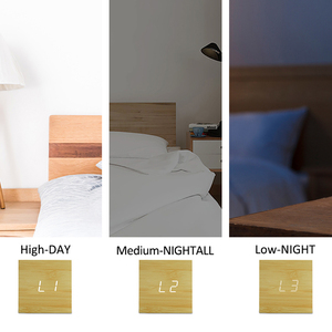 Tùy Chỉnh Thiết Kế Phong Cách Tối Giản Phụ Kiện Duy Nhất Brandable Bàn Giường Mới Lạ Cube Gỗ Làm Cạnh Giường Ngủ Kỹ Thuật Số Máy Tính Để Bàn Đồng Hồ Báo Thức - Product Image 4