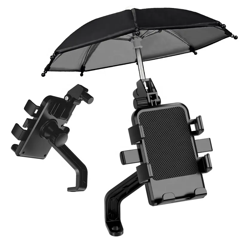 new bicycle motorcycle with umbrella mobile phone holder sunshade waterproof takeaway navigation mobile phone holder