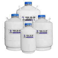 Conteneur portable en alliage d'aluminium pour azote liquide sous vide, 10 L, ouverture de 50 mm, avec 6 cartouches