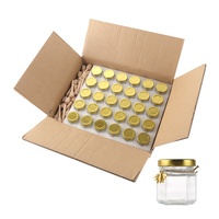 Ensemble de bocaux à miel hexagone rond en verre pour mariage clair Mini 45ml cuisine bouteilles et bocaux de stockage des aliments CLASSIC 12 Oz ST couvercle en métal