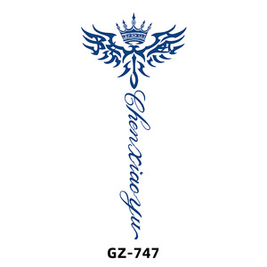 Tatuajes Temporales Semipermanentes a Base de Plantas, Color Azul, Resistentes al Agua, Ecológicos, con Logotipo Personalizado, Arte Corporal - Product Image 4