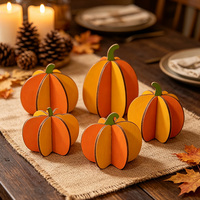Artisanat en bois 3D personnalisable à faire soi-même en forme de citrouille, artisanat d'automne pour Thanksgiving, décorations d'automne pour la récolte, Thanksgiving et Halloween