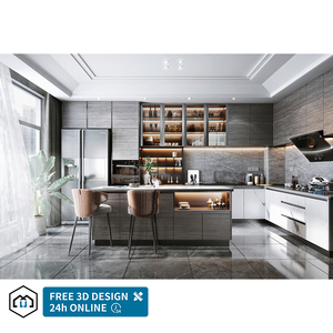 George Group Armoire en bois blanc personnalisée Armoire de cuisine attrayante pour villa moderne et appartement de luxe Kitchenette - Product Image 3