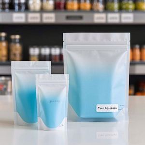 Emballage de qualité alimentaire de qualité supérieure finition mate support pochette gravure impression étanche à l'humidité fermeture éclair haut personnalisé gaufrage inviolable - Product Image 1