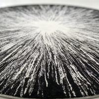 Tapis rond personnalisé tufté à la main, motif abstrait éclatant, noir et blanc, moderne, pour salon, chambre, hôtel, décoration intérieure