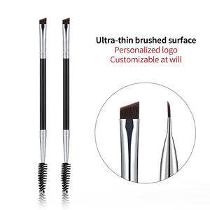 Baguettes de mascara double face Private Label Single Eyeliner Brush Wood Angled Spoolies Brow Eyebrow Brush - Product Image 3
