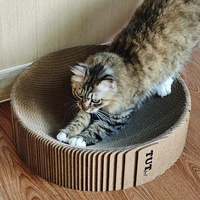 Lit pliant pour chat en carton ondulé robuste, canapé-lit pour chat, griffoir pour chat de style accordéon magnétique