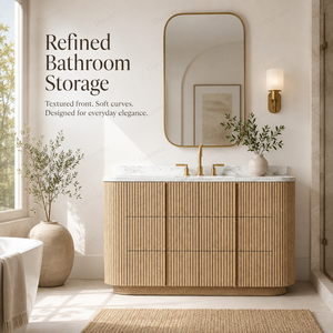<span class=keywords><strong>Mobile</strong></span> <span class=keywords><strong>bagno</strong></span> in rovere massiccio, con piano in marmo Carrara scanalato a 6 cassetti, per villa di lusso, lavabo, credenza nordica, mobiletto in legno - Product Image 1