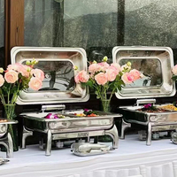 Autres Fournitures Hôtelières Service de Plats Chauffants en Acier Inoxydable pour Buffet, Chauffe-Plats de Restauration