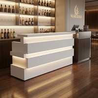 Comptoir de bar moderne en pierre solide blanche, petit et durable, pour bar à domicile, restaurant, club, hôtel
