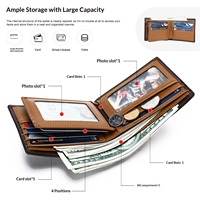 Dompet Pendek Pria Kulit Sapi Asli RFID Blocking Multi Slot Kartu Dompet Kulit Asli Tempat Kartu Penggunaan Sehari-hari CD01
