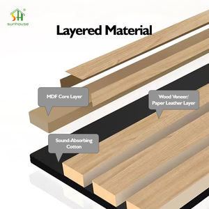 แผงไม้ระแนงอะคูสติกไม้สไตล์โมเดิร์นแผ่นกันเสียงสำหรับผนังภายในโรงแรมการออกแบบโมเดล3D - Product Image 5